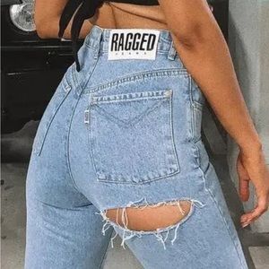 Ragged ripped jeans